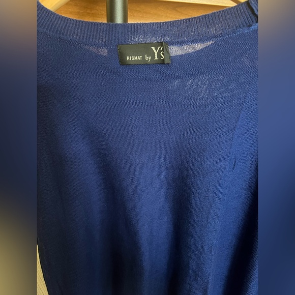 Yohji Yamamoto Sweater Asymmetric Striped Blue and Off White Size S - Picture 9 of 14